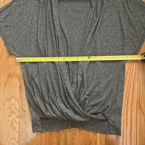 Michael Stars Surplice Top Womens O/S Heather Gray Classic Casual Basic Simple - Picture 6 of 7